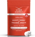 Viter Energy 40mg Μέντες καφεΐνης - Χωρίς ζάχαρη, Β Βιταμίνες, Vegan, Ενισχύει γρήγορη ενεργοποίηση Alert Focus, καφεΐνη Nootropic χάπια συμπλήρωμα (Cinnamon Flavor, 8oz, Bulk Bag)
