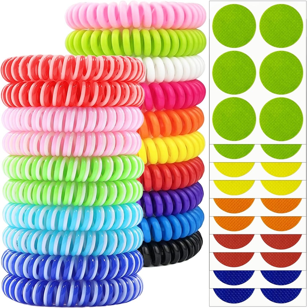 Mosquito Repellent Βραχιόλια 20 Pack, μεμονωμένα τυλιγμένα Mosquito Repellent Bands με 60 Pcs Mosquito Repellent Stickers Patches, DEET Free Insect Bug Repellent Wristbands για Ενήλικες Παιδιά