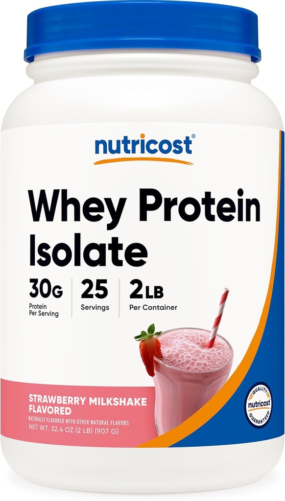Nutricost Whey Protein Isolate (Strawberry Milkshake) 2LBS