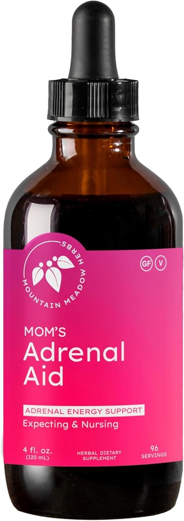 Mountain Meadow Herbs Adrenal Aid της μαμάς – Υγρό βοτανικό συμπλήρωμα, Φυσική υποστήριξη για τις γυναίκες, ασφαλές για την αναμονή και τη φροντίδα μαμάδες, ενισχύει την ενέργεια, μειώνει τη κόπωση και υποστηρίζει την ισορροπία ορμονών 4oz