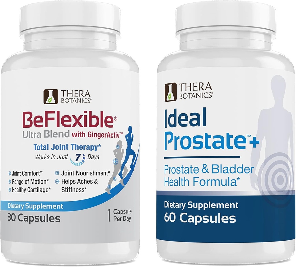 Therabotanics BeFlexible Ultra Joint Supplement Υποστήριξης και Ideal Prostate Ισχυρό συμπλήρωμα Prostate για άνδρες Bundle