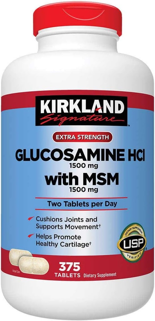 Kirkland Signature Glucosamine with MSM, 375 Tablets (2 Pack)