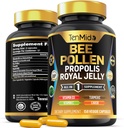 Bee Pollen Capsules for Men and Women, 7-in-1 Formula with Propolis, Royal Jelly, Turmeric, Carob & More - Energy, Immune, Digestive Support - Rich in Nutrient, Vitamins - 150 Capsules