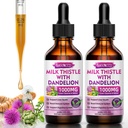 MEENCCD 2 Pack Milk Thistle Liquid Drops - Milk Thistle Supplement with Silymarin, Antioxidant Support, Vegan, Non-GMO, 4 Fl Oz