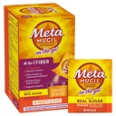 Metamucil On-the-Go, Daily Psyllium Husk Powder Supplement with Real Sugar, 4-in-1 Fiber for Digestive Health, Orange Smooth Flavored Drink, 2 pack x 30 count = 60 Packs Total