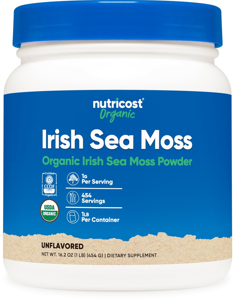 Nutricost Organic Irish Moss Powder (1 LB) - Χωρίς γλουτένη, μη ΓΤΟ, χορτοφάγος φιλικός