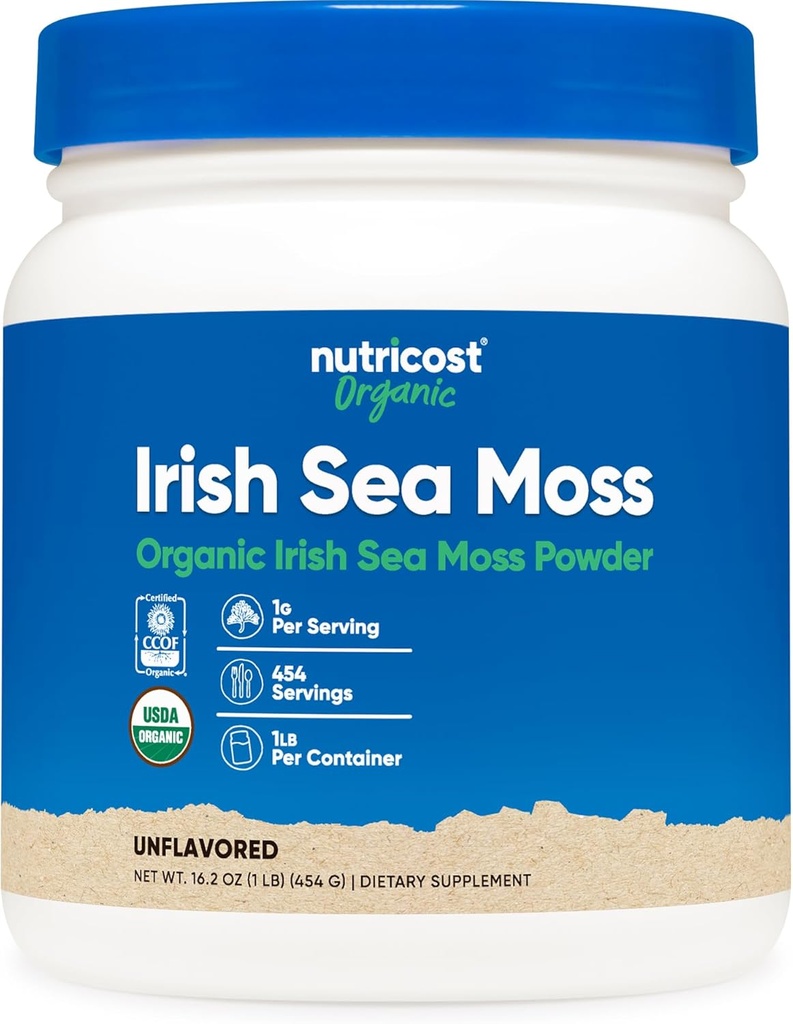 Nutricost Organic Irish Moss Powder (1 LB) - Χωρίς γλουτένη, μη ΓΤΟ, χορτοφάγος φιλικός