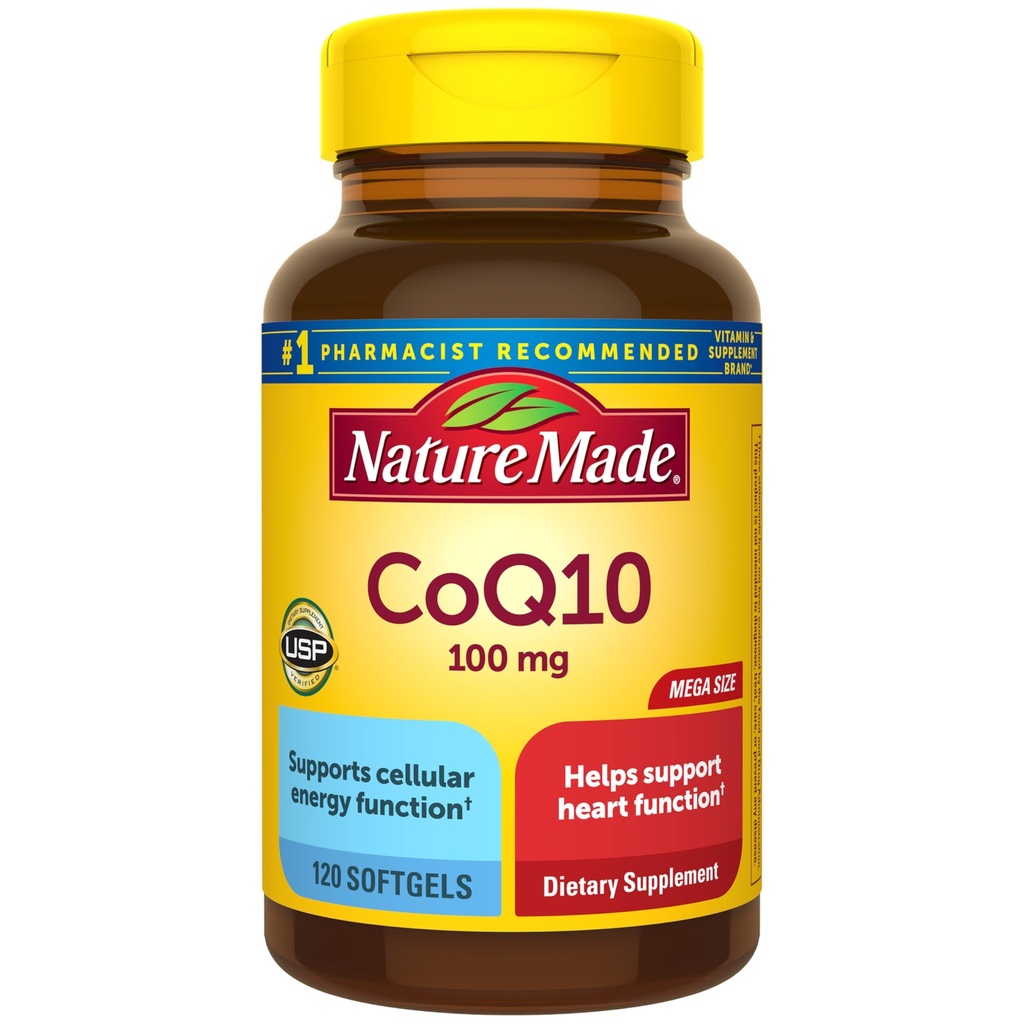 Nature Made CoQ10 100mg, Συμπλήρωμα διατροφής για την υποστήριξη της υγείας της καρδιάς, 120 Softgels, 120 Ημέρα προσφοράς