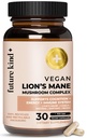 Future Kind Vegan Lion’s Mane Mushroom Complex - Συμπλήρωμα εγκεφάλου με Chaga, Maitake, Shiitake, & Reishi, υποστηρίζει τη μνήμη και εστίαση (30ct)