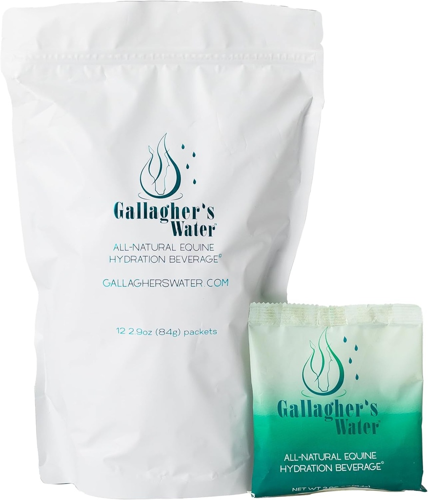 Gallagher's Water 12 Pack All-Natural Equine Hydration Treat - Ενίσχυση Powder Mix Horse Drink Treat για να βοηθήσει στην ενθάρρυνση του πόσιμου νερού - Φτιαγμένο με όλα τα φυσικά συστατικά, FEI Compliant