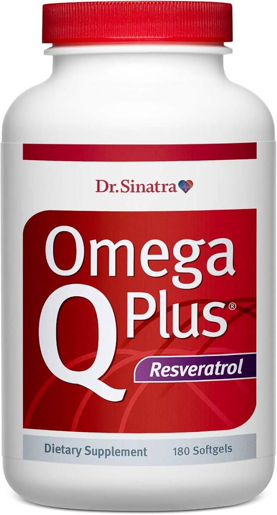 Dr. Sinatra Omega Q Plus Resveratrol - Omega-3 συμπλήρωμα με CoQ10 και Resveratrol - Προάγει την πλήρη καρδιά και ολόκληρο το σώμα υγεία για να σας βοηθήσει να γεράσετε καλά (180 softgels)