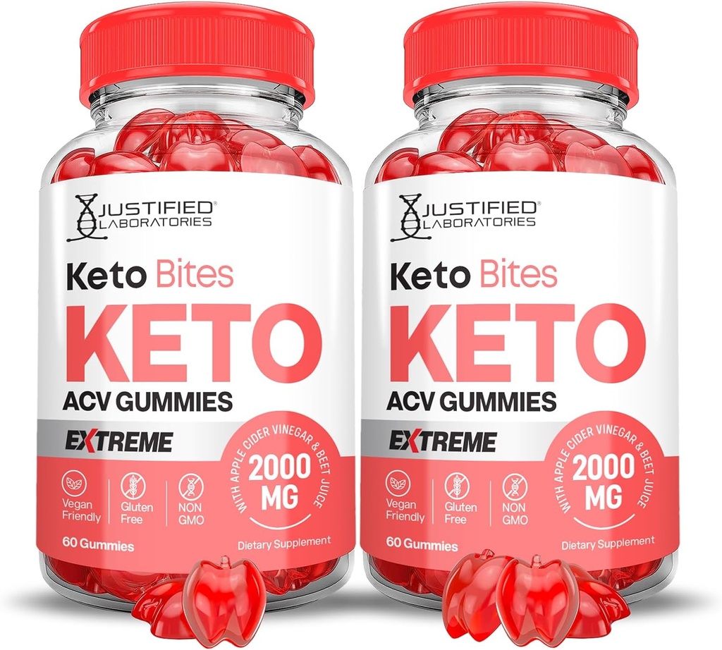 (2 Pack) Bits Keto ACV Gummies Extreme 2000MG Keto Bites Keto Gummies Apple Cider Vinegar Formed with Ρόδι Σκόνη χυμού τεύτλων B12 Vegan Non GMO 120 Gummys