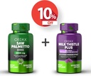 ORZAX Saw Palmetto 2000 mg 120 Vegatable Κάψουλες και Γαϊδουράγκαθο Γάλα Plus με Dandelion 120 Vegatable Κάψουλες, Bundle