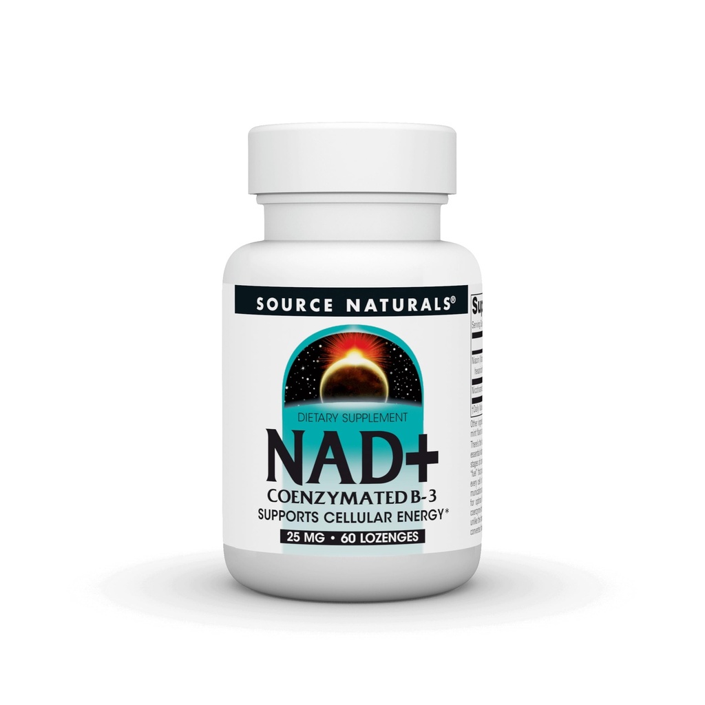 Πηγή Naturals NAD+, Coenzymated B-3, Supports Cellular Energy*, 25 mg - 60 Lozenges