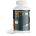 Bronson Ψευδάργυρος 50 MG Υψηλή ισχύς υποστηρίζει ανοσοκατασταλτικά, αντιοξειδωτικά & υγεία του δέρματος - Μη ΓΤΟ, 360 χορτοφαγικά δισκία