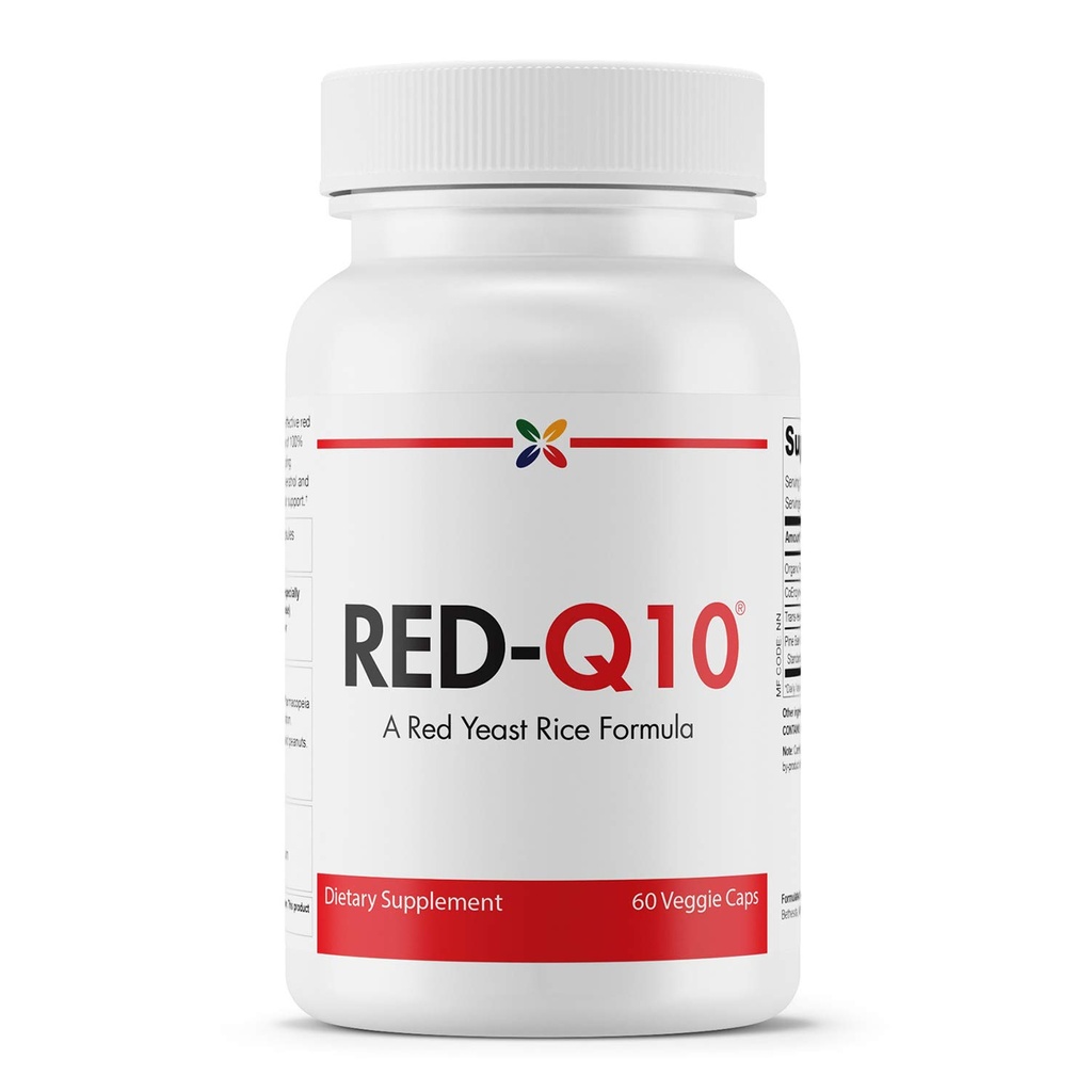Σταματήστε τη γήρανση τώρα - RED-Q10 βιολογικό κόκκινο ρύζι ζύμης με CoQ10 - Red Yeast Rice Formula - 60 Veggie Caps