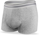 Men’s Incontinence Underwear Washable Leak Proof Boxer Briefs Absorbency 2.3 oz Prostate Bladder Control 1 Pack (Light Gray, 2XL)