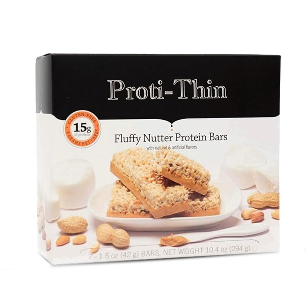 Proti-Thin Fluffy μπάρες πρωτεΐνης Nutter, 15g πρωτεΐνη, χαμηλή θερμίδα, πολύ χαμηλή υδατανθράκων (VLC), χαμηλά λιπαρά, υψηλή μπάρα σνακ ινών, KETO διατροφή φιλική, Ιδανική πρωτεΐνη συμβατό, χωρίς γλουτένη συστατικά, 7 /Box