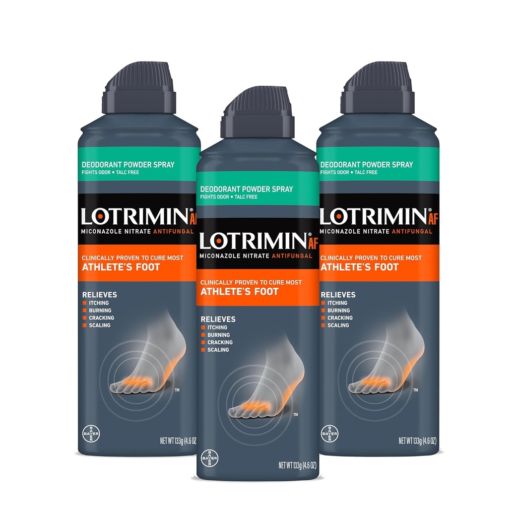 Lotrimin Φάρμακο αποσμητικό σπρέι σκόνης με Miconazole Nitrate 2%, 4, 6 oz (πακέτο των 3)