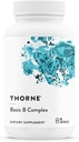 THORNE - Basic B-Complex - Tissue-Ready Vitamin B Complex Supplement with Choline - Υποστηρίζει Cellular Energy Production, Brain Health & Red Blood Cell Formation* - Χωρίς γλουτένη - 60 Μερίδες