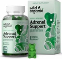 Άγρια & οργανική Adrenal Υποστήριξη Gummies - Καθαρή Adrenal Υποστήριξη Συμπληρώματα για γυναίκες και άνδρες με Ashwagandha Root & Rhodiola Rosea - 60 Pectin-based Chews