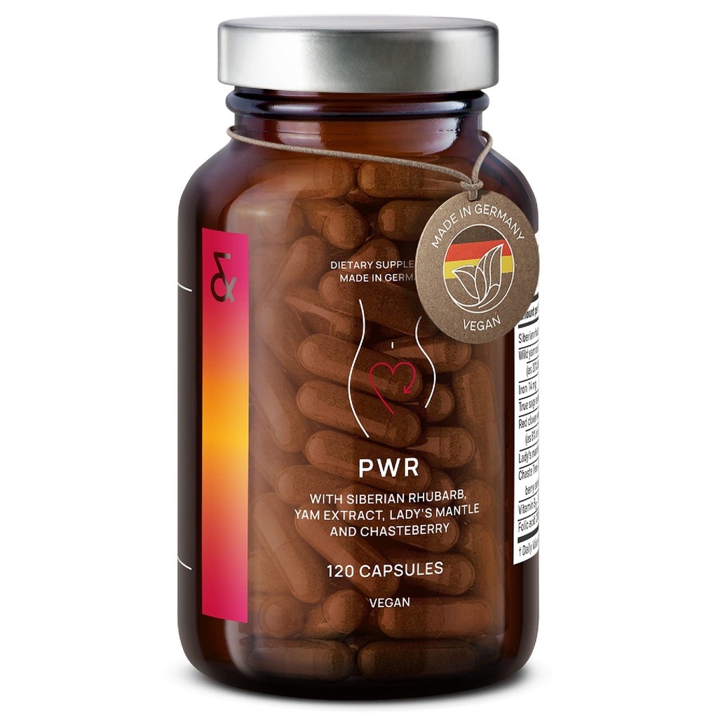 CLAV® Natural Hormone Balance for Women - PMS Relief with Siberian Rhubarb, Wild Yam & Vitex Berry - Vegan Menstrual Regulator Supplement - 120 Κάψουλες
