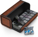 Pill Organizer 2 φορές την ημέρα, Am Pm δύο φορές την υπόθεση ημερήσιων χαπιών, Αποσπώμενο κουτί μεγάλων ταξιδιών 7 ημέρα, Εβδομαδιαίο δοχείο χαπιών για τη βιταμίνη ιατρική συμπλήρωμα ιχθυέλαιο (Brown)