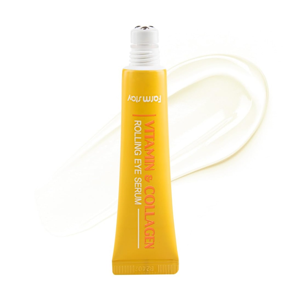 FARMSTAY Vitamin & Collagen Roll-on Eye Serum – Hydrating & Firming Eye Care, Reduces Puffy, Dark Circles & Fine Lines – Easy-to-Apply Rollerball Design, 0.84 fl. oz.