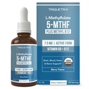 Organic L Methylfolate 7, 5 mg Plus Methyl B12 Cofactor - Μεταβολικά Ενεργό 5- MTHF Form, Superior Form of Folate - Βιολογική Γεύσεις Berry, Υγρή Υπογλώσσια Μορφή – Mood, Cognition, Methylation (1oz)