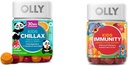 OLLY Παιδιά Chillax, Μαγνήσιο Gummies Plus L-Θεανίνη, Λέμον Μπαλμ & Παιδιά Ανοσία Gummy, Ανοσολογική Υποστήριξη, Wellmune, Elderberry, Βιταμίνη C, Ψευδάργυρος, Chewable Συμπλήρωμα, Τσέρι - 50 Μέτρα