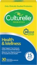 Culturelle Health & Wellness Daily Probiotic Supplement For Men & Women, Βοηθά στην υποστήριξη του ανοσοποιητικού σας συστήματος, Περιστασιακή Διάρροια, Αέριο & Αναπλήρωση, 15 δισεκατομμύρια CFUs, Μη-GMO, 30 Count