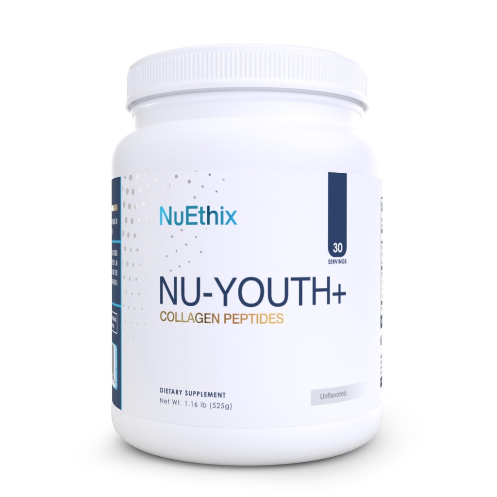 NuEthix Formulations Nu-Youth + πρωτεΐνη κολλαγόνου, πεπτίδια κολλαγόνου, μπορεί να βοηθήσει στην υποστήριξη οστών και αρθρώσεων συμπλήρωμα διατροφής, 30 υπηρεσίες