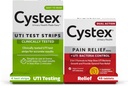 Cystex Ουρολοίμωξη (UTI) Test Strips + Pain Relief: 4 Test Strips & 48 Κάψουλες Ιατρική ανακούφιση του πόνου