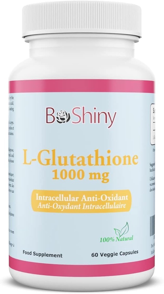 L Glutathione Skin Lightening Brightening Pills 1000 mg Αντιοξειδωτικό Αντιγηραντικό για την υποστήριξη της ηπατικής υγείας & Detox Βοήθεια Ανοσοποιητική & εγκεφαλική λειτουργία Μειώστε την ελεύθερη ριζική βλάβη Vegan 60 κάψουλες