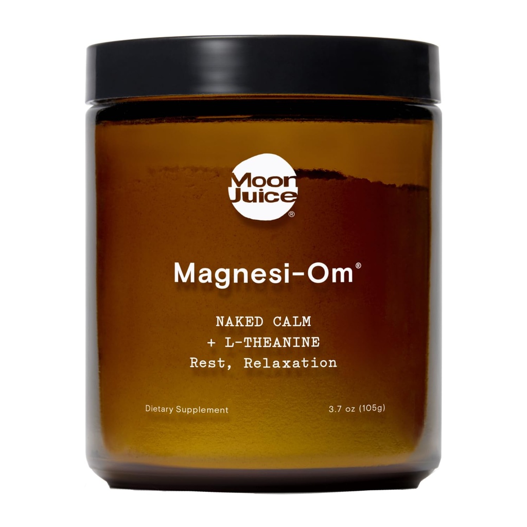 Moon Juice Magnesi-Om Magnesium Powder Supplement - Chelated Magnesium Complex + L-Theanine Blend for Rest, Relaxation & Regularity - Vegan, Non-GMO & No Sugar, Unflavored, 3.9 oz, 30 Sevings