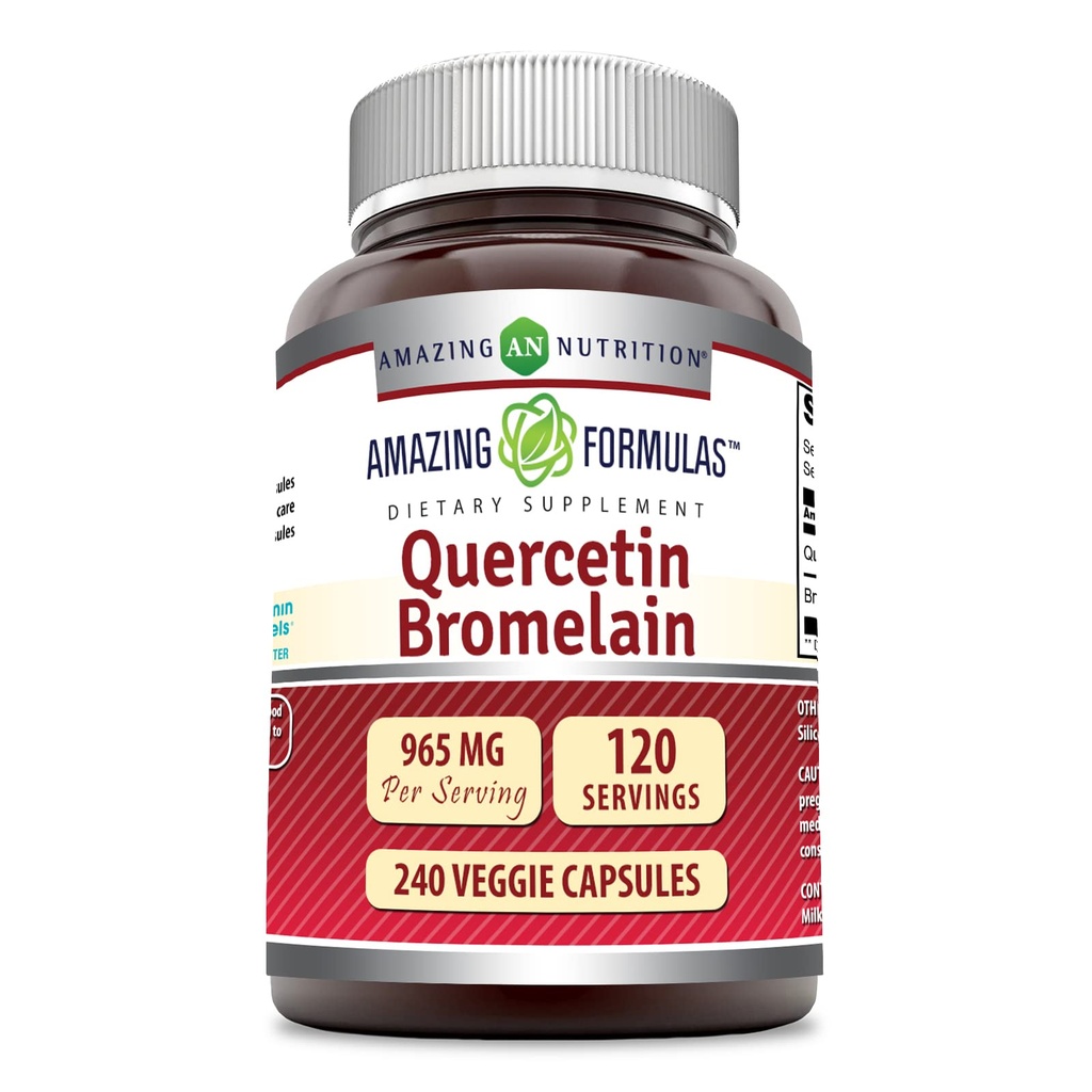 Amazing Nutrition Quercetin 800 Mg με Bromelain 165 Mg Veggie Capsules Συμπλήρωμα 