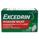 Excedrin Ημικρανία Ανακουφιστικά Caplets για τα συμπτώματα της ημικρανίας, Acetaminophen 250mg, Aspirin 250mg, Caffeine 65mg, Pain Reliever, 24 Count