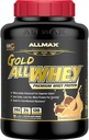 ALLMAX Gold ALLWHEY, Σοκολάτα Φυστικοβούτυρο - 5 λίβρες - 24 γραμμάρια πρωτεΐνης ανά Scoop - Χωρίς γλουτένη, χαμηλή υδατάνθρακες & χαμηλή ζάχαρη - περίπου 71 μερίδες