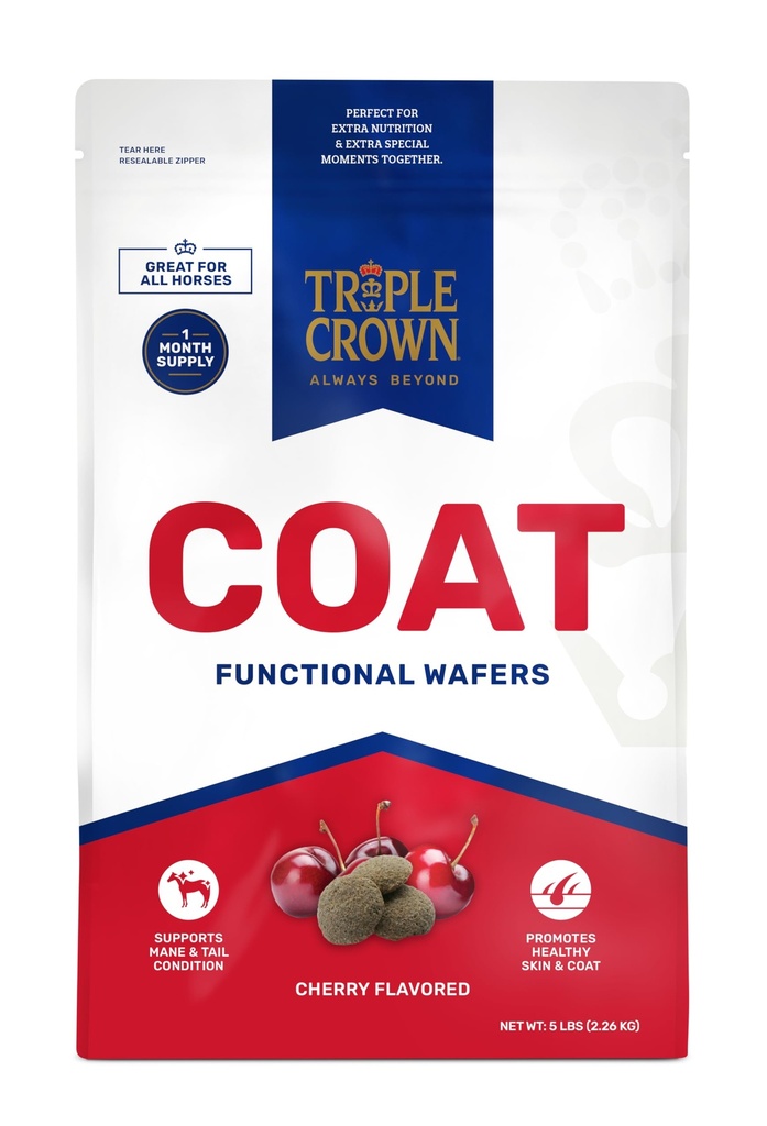 Triple Crown Coat Wafers, Λειτουργικές ίππους, συμπλήρωμα ίππων, ίππους συμπλήρωμα δέρματος, 5 λίβρες
