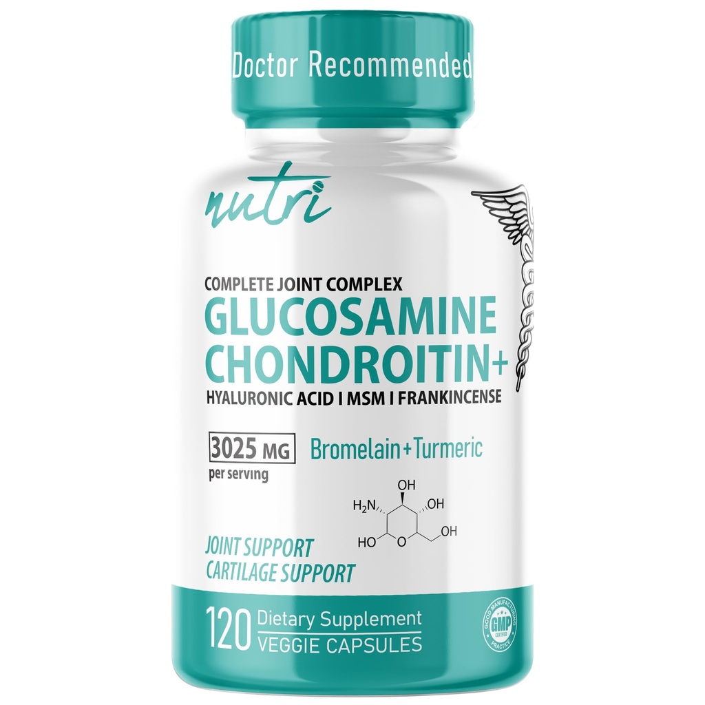 Σύντηξη της φύσης Glucosamine Chondroitin MSM Turmeric Boswellia - συμπλήρωμα κοινής υποστήριξης - 120 κάψουλες - Chondroitin Sulfate κάψουλες - με υαλουρονικό οξύ - Υποστηρίζει υγιή οστά