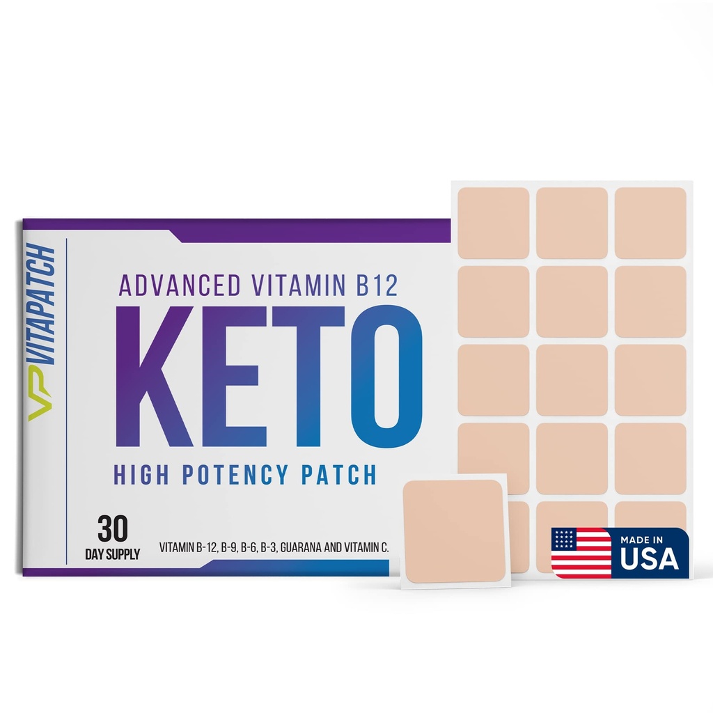 Keto Patch με B12 Methylcobalamin και βιταμίνη Guarana B12 Patch για την ενέργεια - 30 Ημέρα προσφοράς Keto & βιταμίνη B12 Patches - Made in The USA