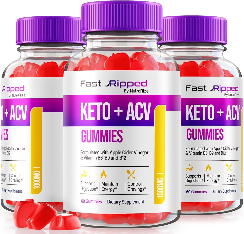 NutraRize (πακέτο 3 Fast Riped Keto+ACV Gummies, Advanced Formula, Keto Apple Cider Vinegar, 1000MG συμπλήρωμα βιταμινών, Μέγιστη δύναμη Gummy Κριτικές (180 Gummies)