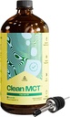Επίπεδο Up Καθαρό MCT Λάδι - 100% Caprylic C8 για την ενέργεια, Focus, Gut Health, Brain Superfuel - συμπλήρωμα Κέτο για κετογόνο καφέ και κετόνες - μη GMO (32 oz γυάλινη φιάλη)