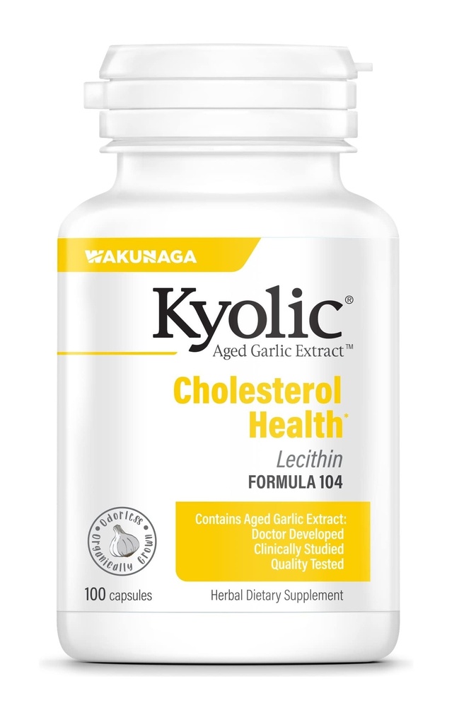 Kyolic Aged Garlic Extract Formula 104, Cholesterol Health*, 100 Capsules
