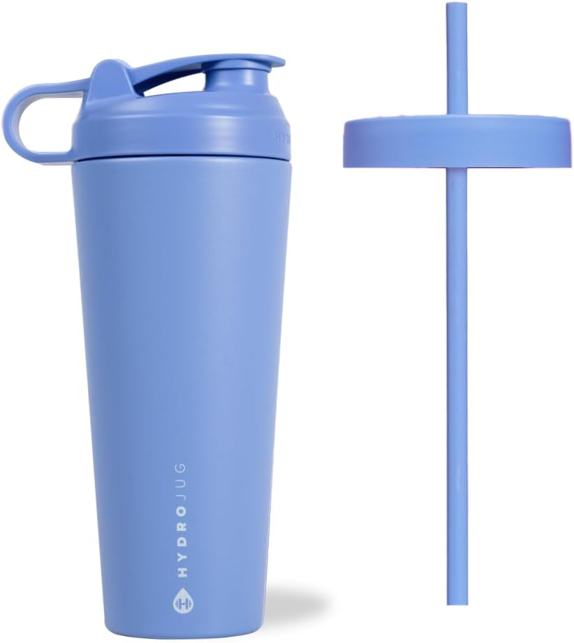 HydroJug Stainless Steel Shakeer Cup 24oz - Ιδανικό για πρωτεϊνικές ανακινήσεις, Pre-Workout Ποτά, Παγωμένος Καφές - Easy Blending, Κενό Μονωμένο, Καπ Χόλντερ Συμβατό, BPA Δωρεάν - Διατηρεί Temp Για Ώρες