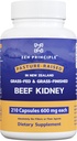 Αρχή Zen Grass Fed Beef Kidney συμπλήρωμα, 210 κάψουλες, 3000 mg. DAO Ένζυμο για την υγεία της ισταμίνης. Σελήνιο και Β12 για Θυρεοειδή Υποστήριξη.