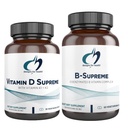 Σχεδιασμός για Υγεία Βιταμίνη D Supreme + B-Supreme Essentials Duo - 5000 IU Βιταμίνη D3 + Βιταμίνη K, Active B Complex (2 Product Set)