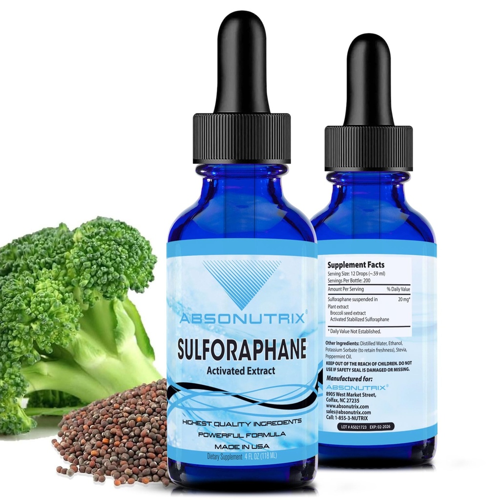 Activated and Stabilized Sulforaphane, 20 mg, 200 Servings, Helps Cognitive Function, Helps Slow Down Aging, Third Party Tested, Easy Absorption, GMP-Certified, Non-GMO, Made in USA,