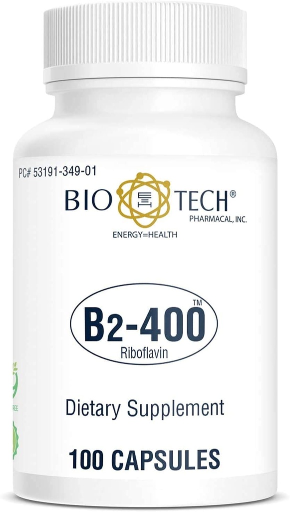 Bio-Tech Pharmacal B2-400, 100 κάψουλες – All-Φυσικό συμπλήρωμα – Υποστηρίζει την καθαρότητα και την παραγωγικότητα – Όχι γαλακτοκομικά, ψάρια, γλουτένη, φυστίκι, κελύφη, GMOS, & σόγια – Δεν τεχνητά χρώματα