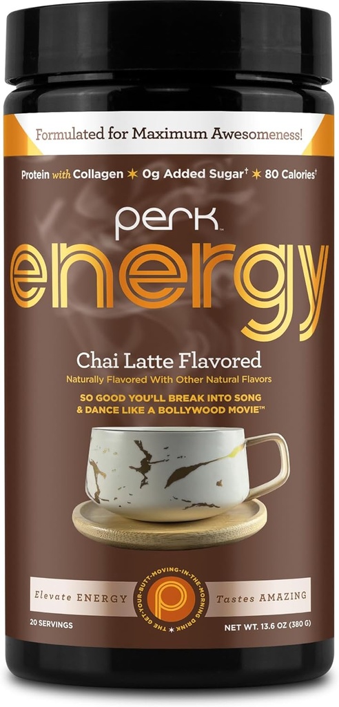 Perk Energy Original Chai Latte Γεύση σκόνη ποτού (20 σερβιρίσματα) - Χωρίς γλουτένη, χωρίς φυστίκι